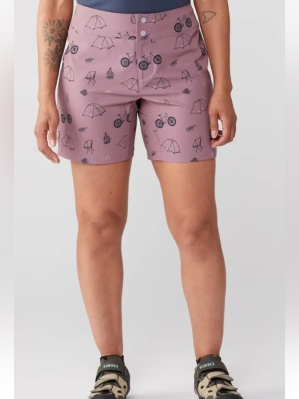 Wild Rye Ruby Women's Mountain Bike Shorts 12.5” Outdoor in the Camp Mauve Sz 6